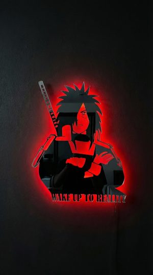 Madara Uchiha LED Wall Art Naruto Anime Metal Mirror Decor