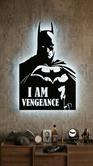 The Batman LED Metal Mirror Wall Art Dark Knight Wall Decor