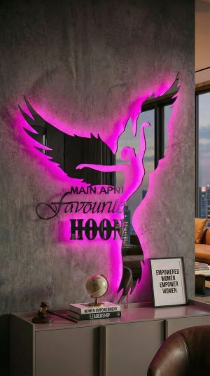 Main Apni Favourite Hoon LED Wall Art – Premium Metal Mirror Light - The Sparkyz