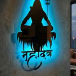 Mahadev Shiva LED Wall Art Lord Shiva Metal Mirror Decor