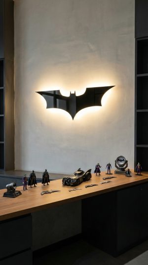 Batman Logo LED Metal Wall Art with Backlight