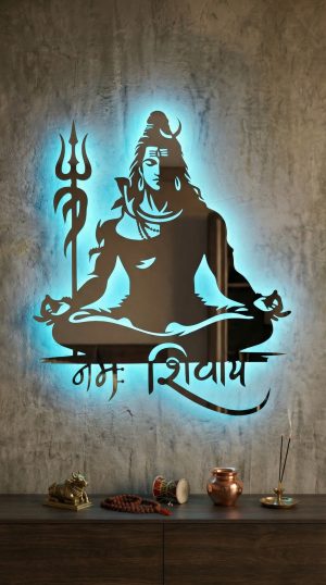 Mahadev LED Metal Wall Art Spiritual Decor